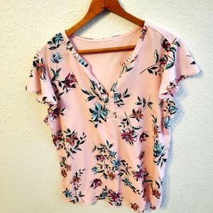 Van Heusen | Flutter Sleeve Floral Print | M